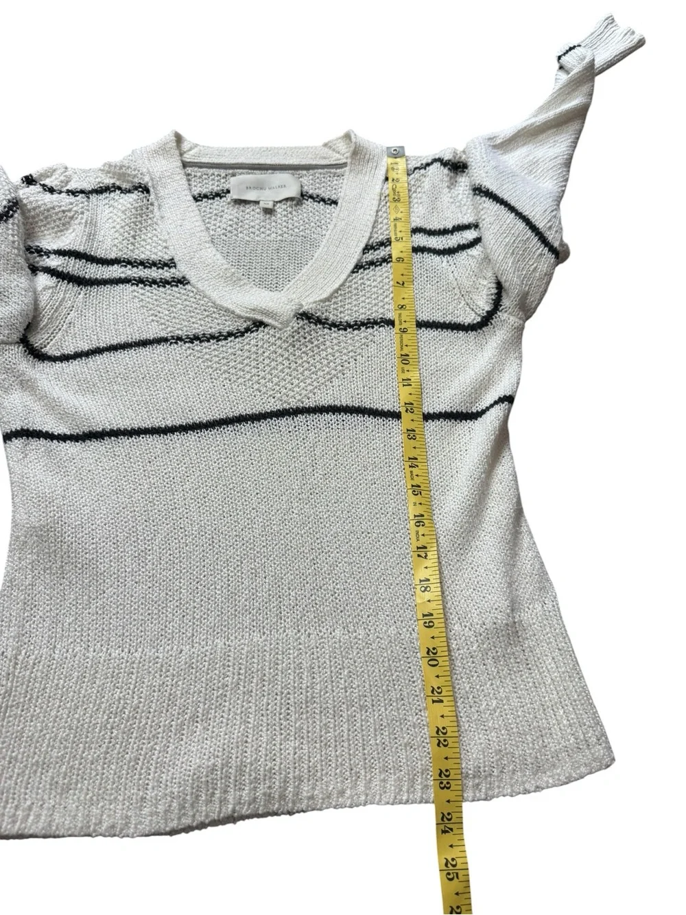 Brochu Walker Sasha Striped Vee Sweater size XS